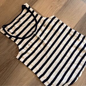 Express Women’s Striped Sleeveless Top - Navy Blue and White Size XS
